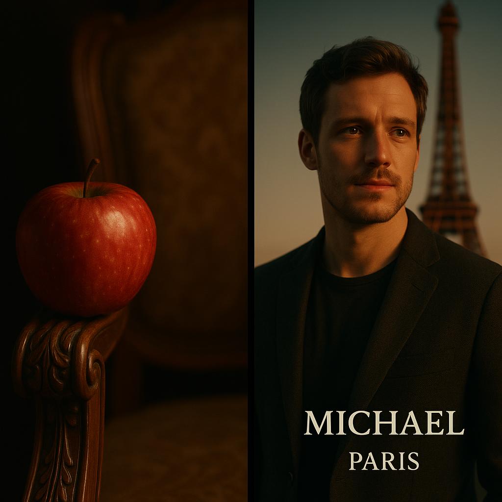 A split image illustrating common nouns such as apple and chair on one side, and proper nouns like Michael and Paris on the other, clearly labeled for easy understanding.